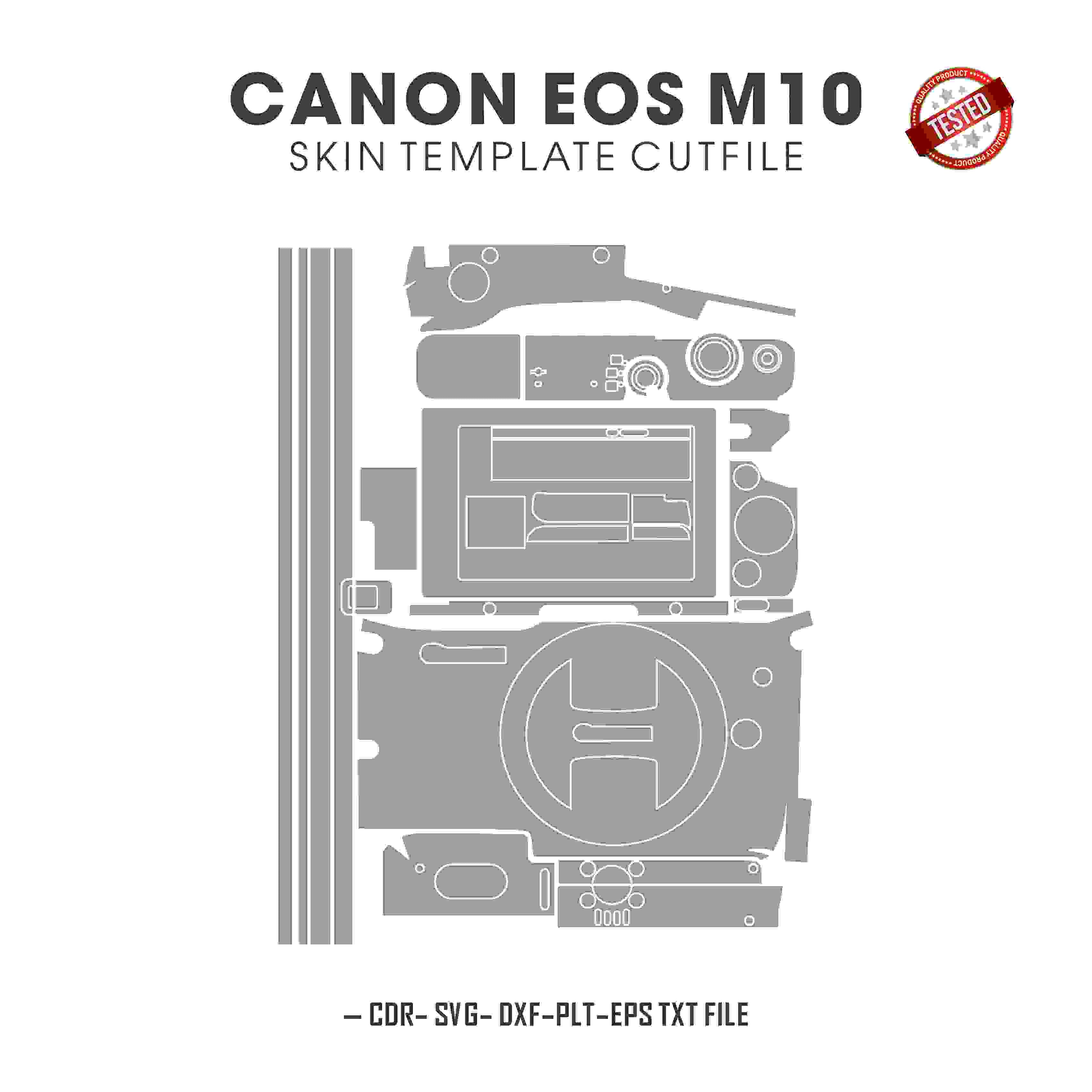 Canon EOS M10 Skin Template Vector Cut Files