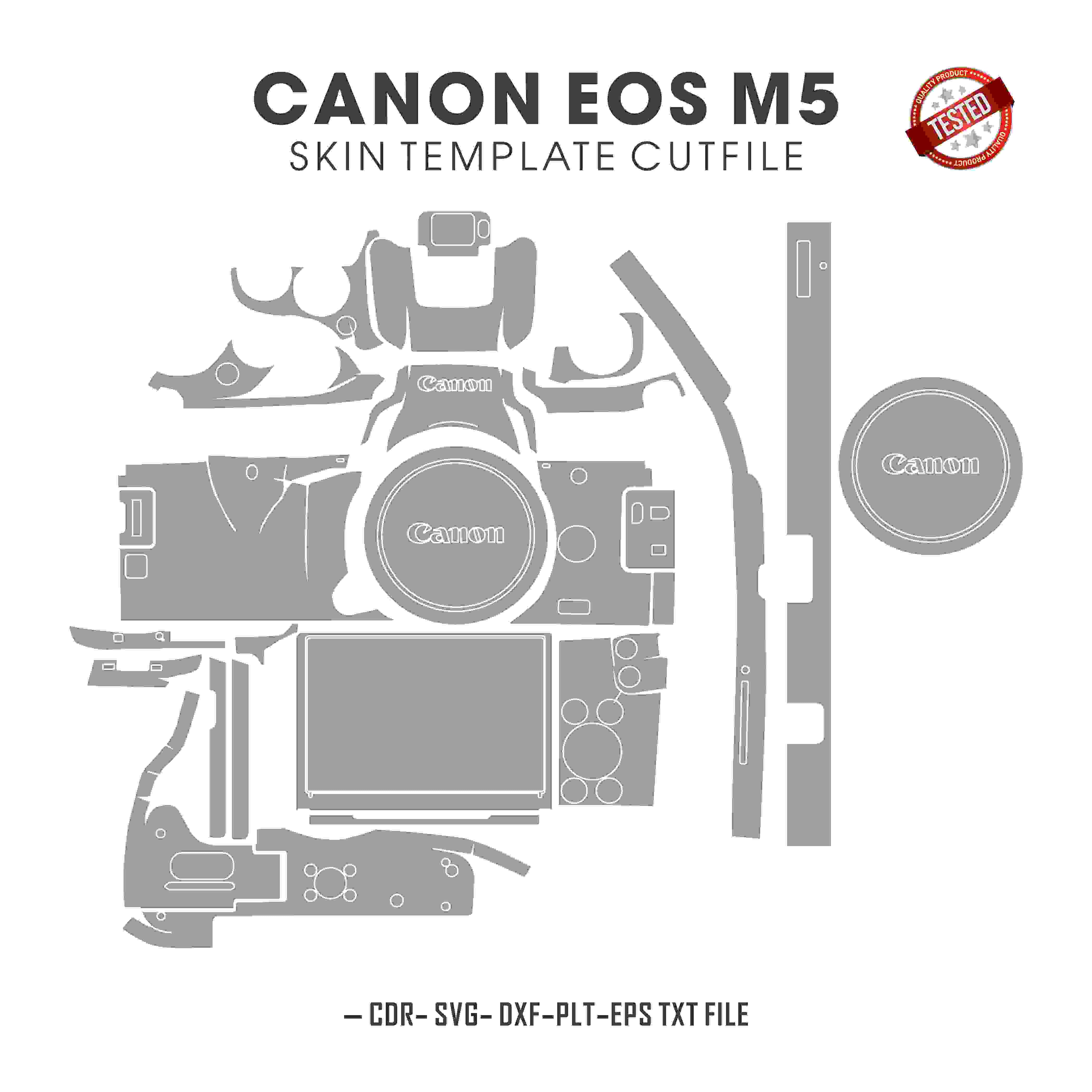 Canon EOS M5 Skin Template Vector Cut Files