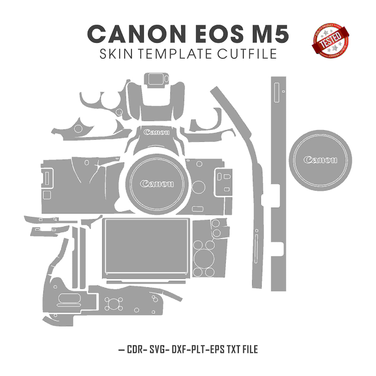 Canon EOS M5 Skin Template Vector Cut Files