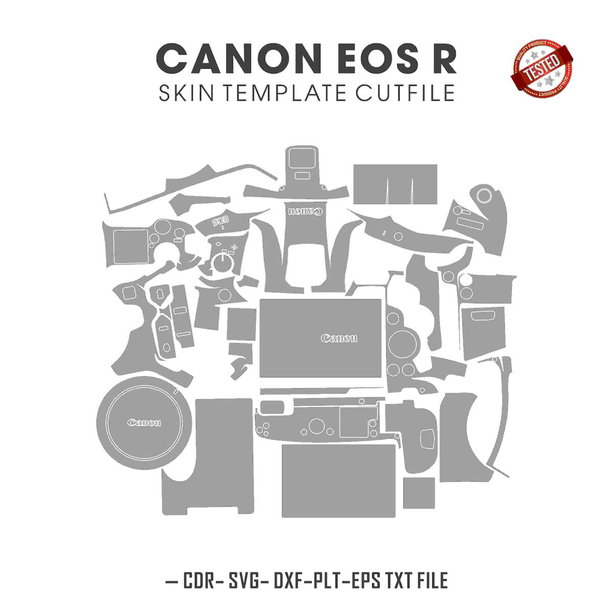 Canon EOS R Skin Template Vector Cut Files
