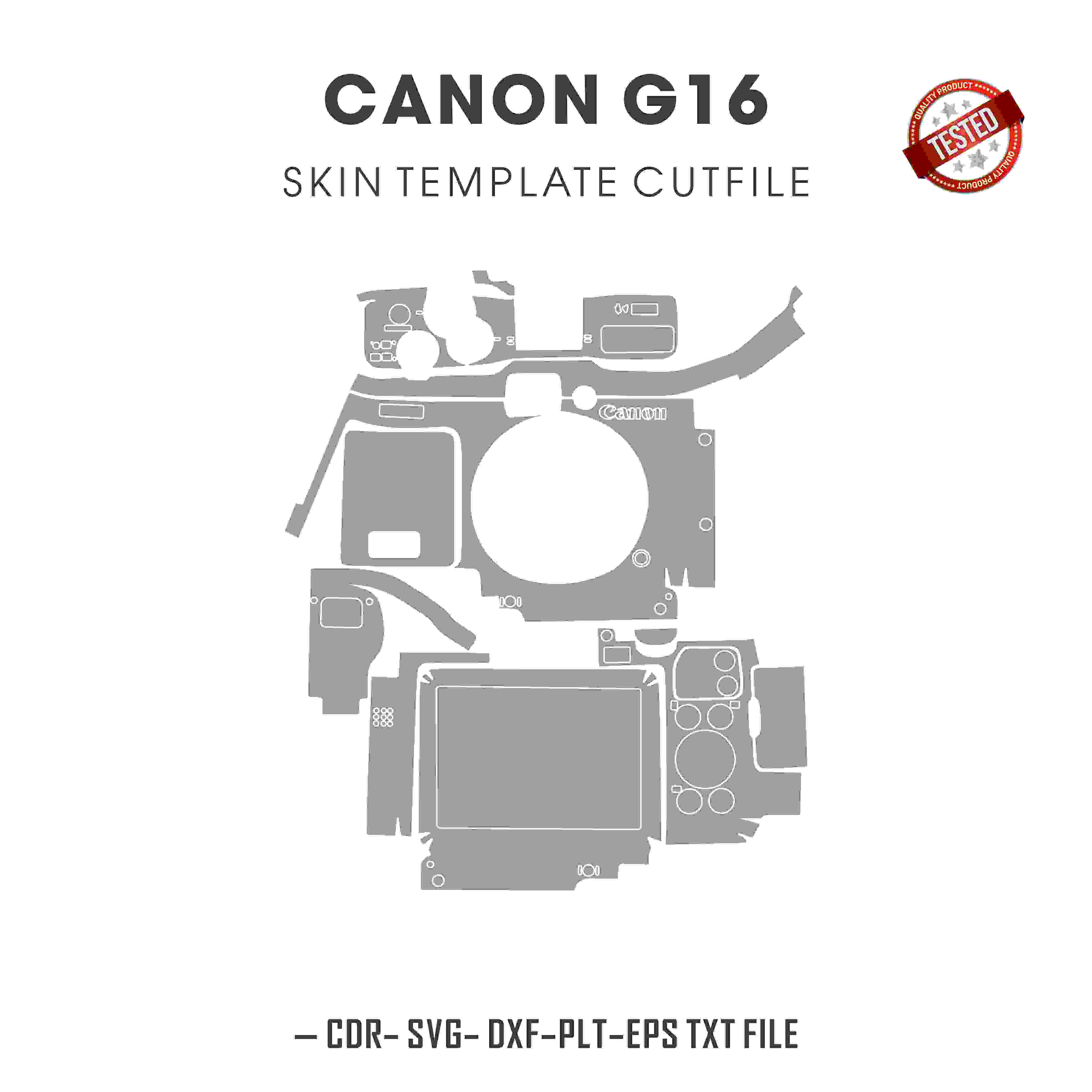 Canon Powershot G16 Skin Template Vector Cut Files