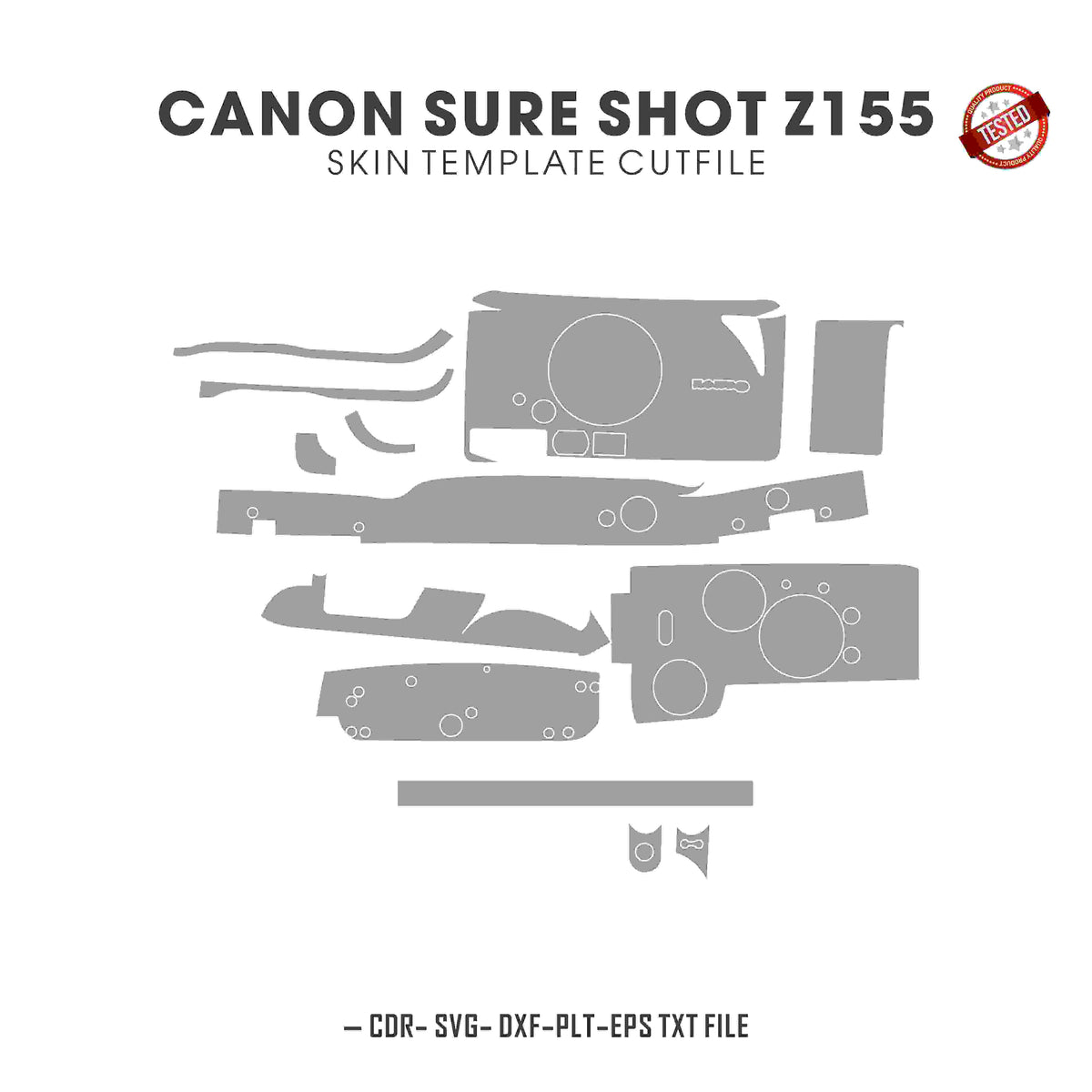 Canon Sure Shot Z155 Skin Template Vector Cut Files