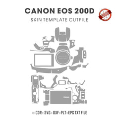 Canon EOS 200D Skin Template Vector Cut Files