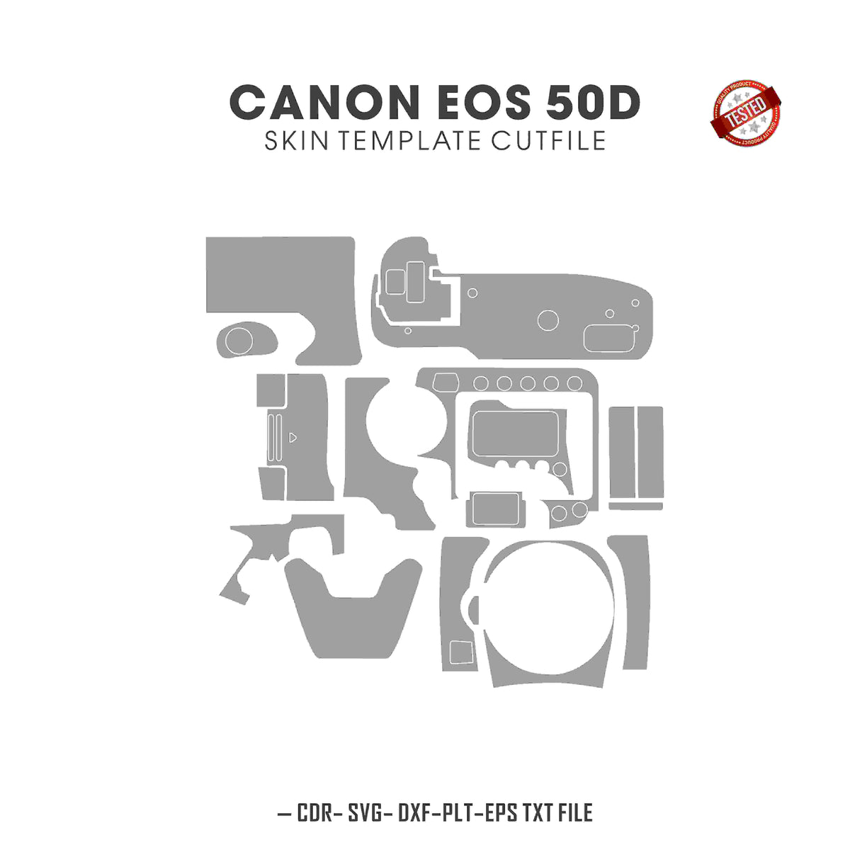 Canon EOS 50D Skin Template Vector Cut Files