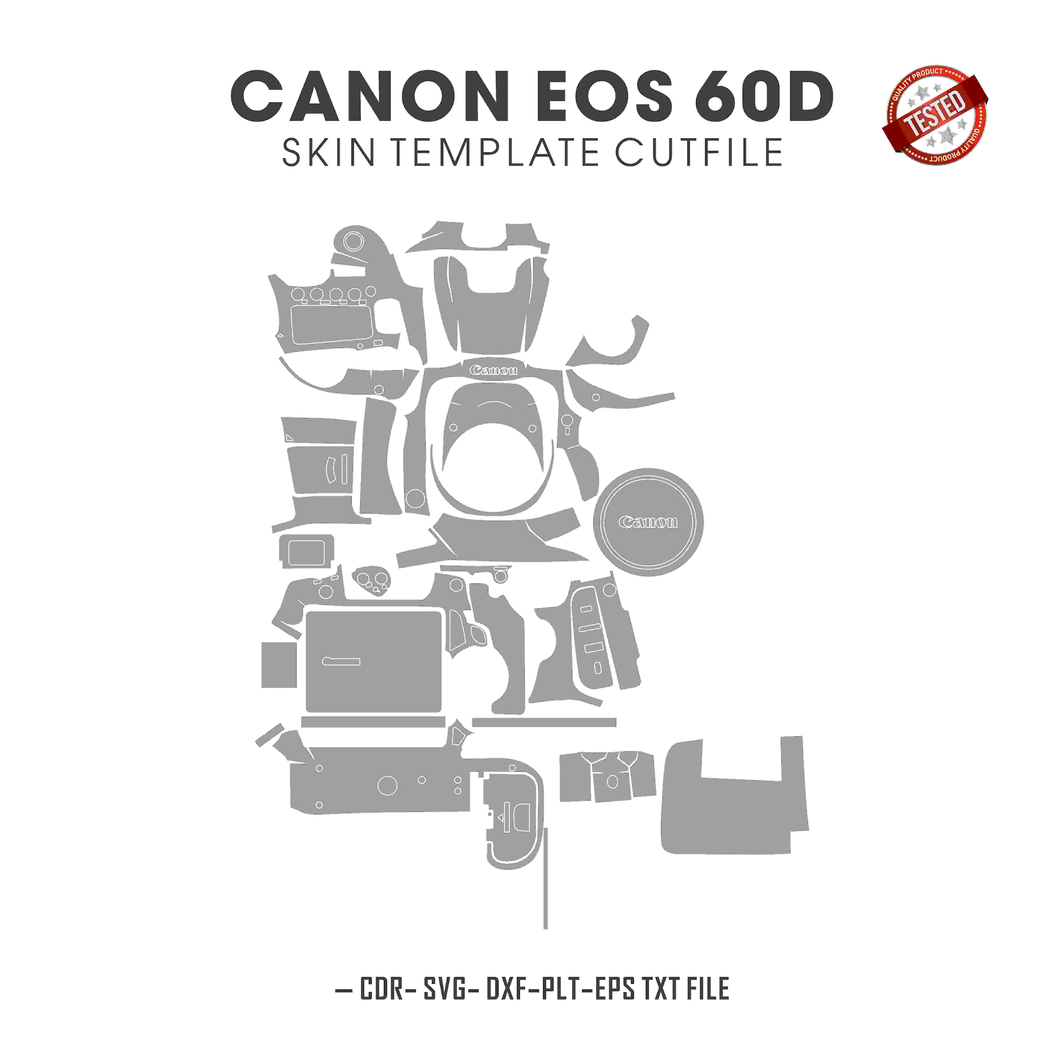 Canon EOS 60D Skin Template Vector Cut Files