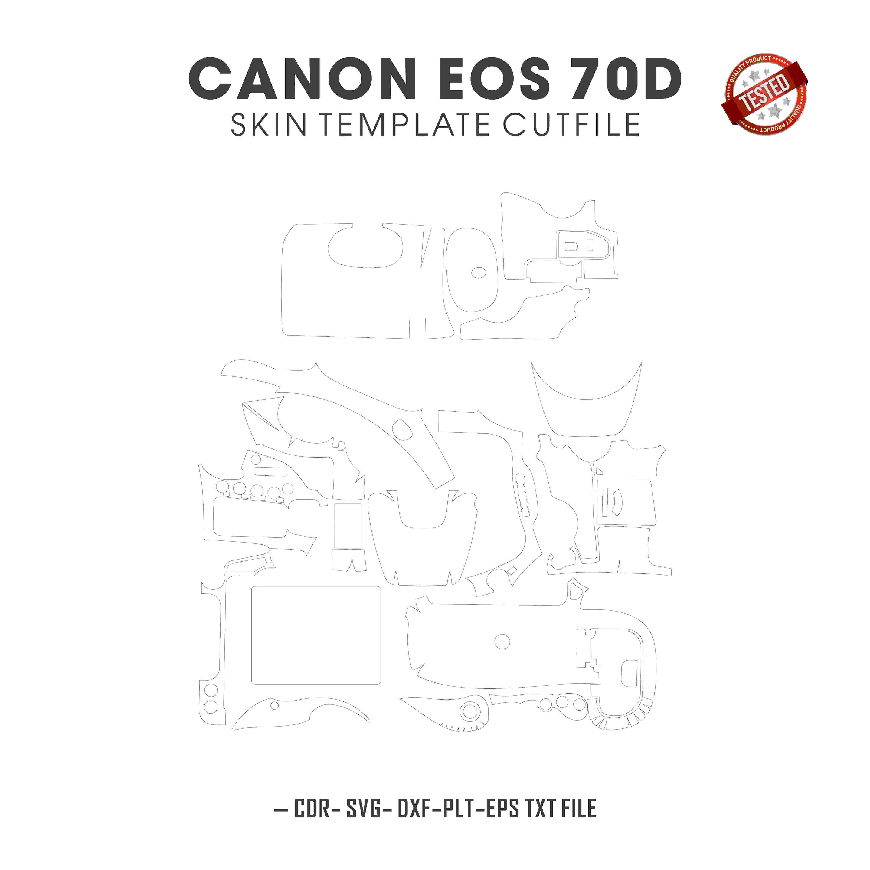 Canon EOS 70D Skin Template Vector Cut Files
