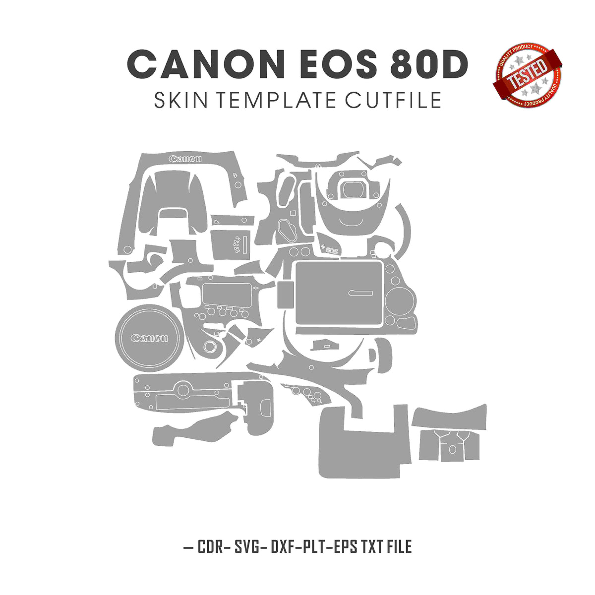 Canon EOS 80D Skin Template Vector Cut Files