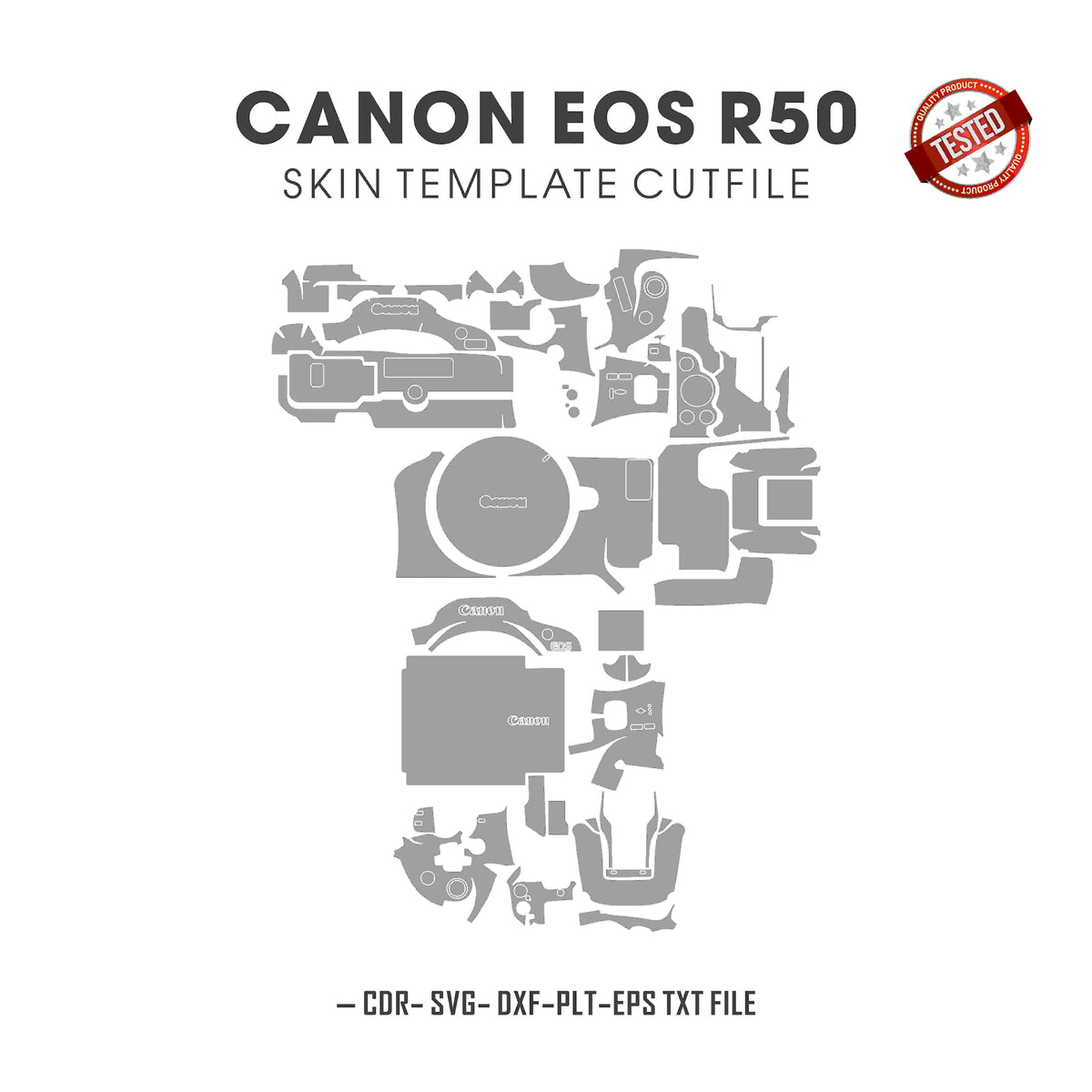 Canon EOS R50 Skin Template Vector Cut Files