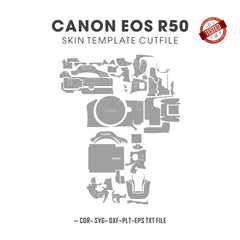 Canon EOS R50 Skin Template Vector Cut Files