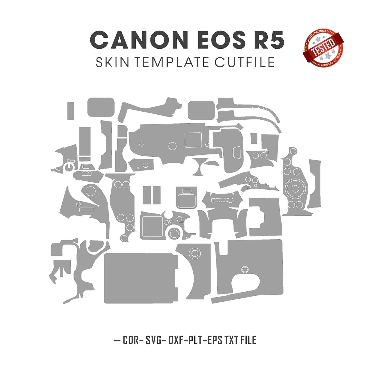 Canon EOS R5 Skin Template Vector Cut Files