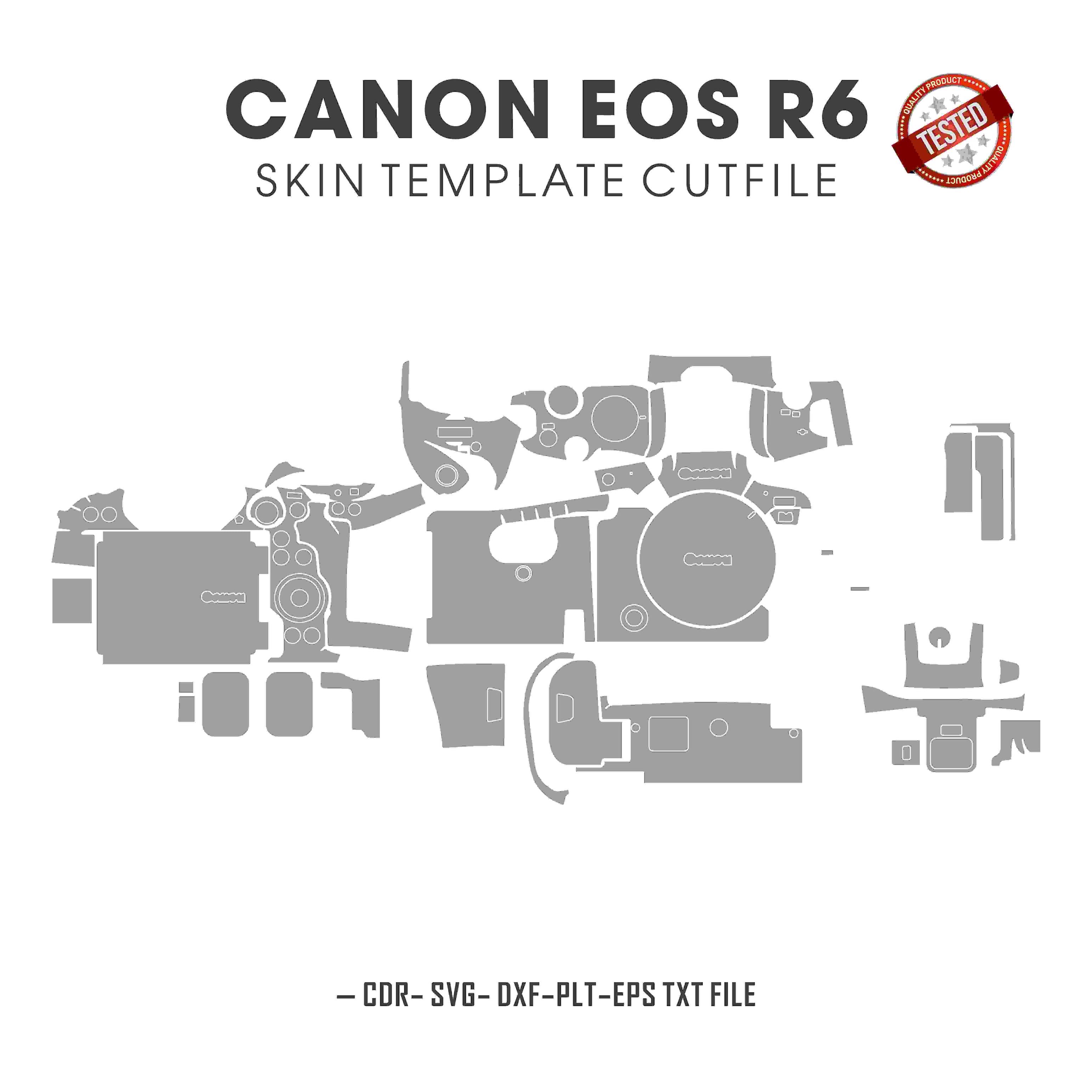 Canon EOS R6 Skin Template Vector Cut Files