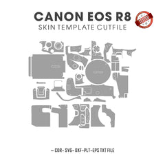 Canon EOS R8 Skin Template Vector Cut Files