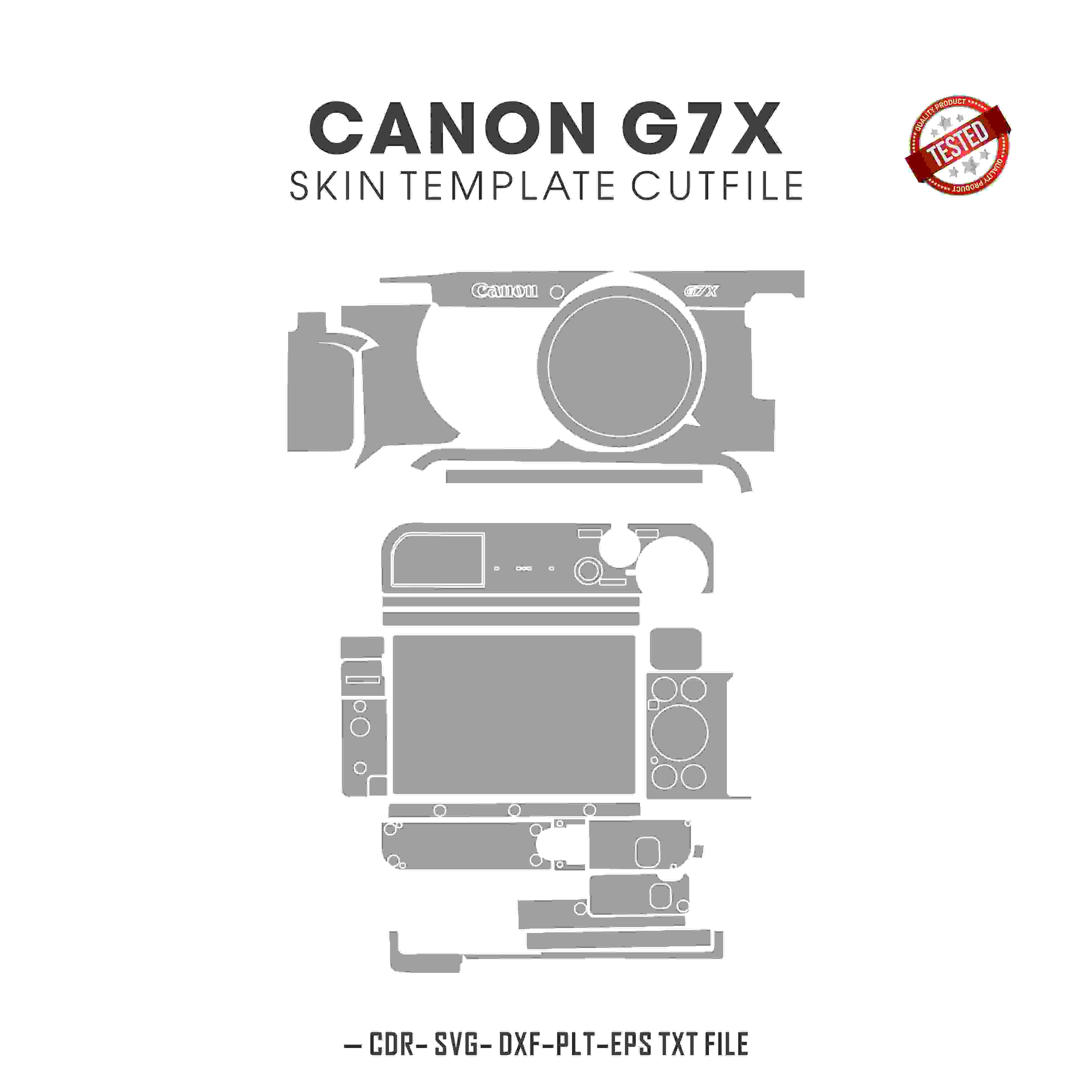 Canon G7 X Skin Templates Vector