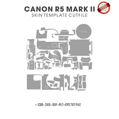 Canon R5 Mark II Skin Template Vector Cut Files