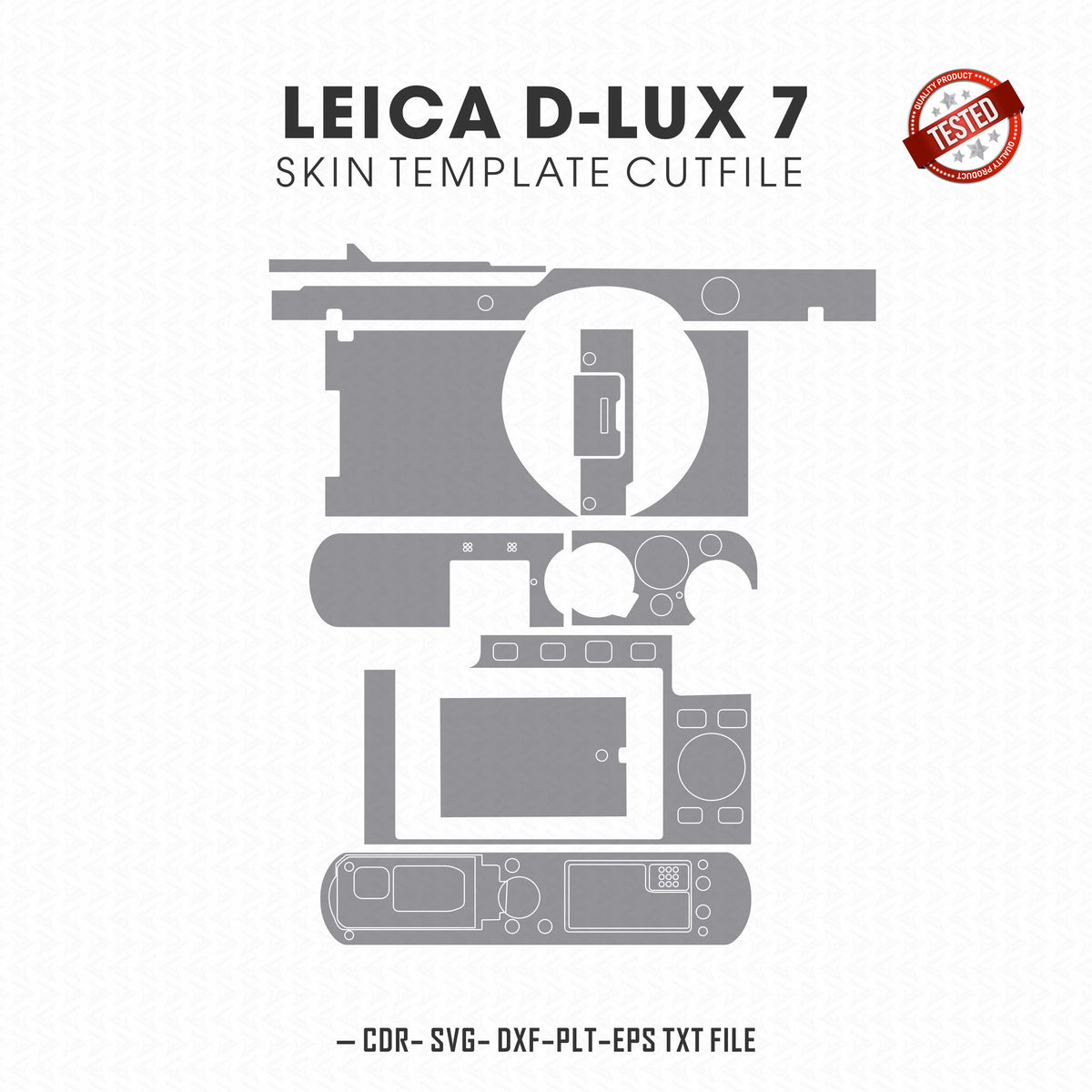 Leica D-Lux 7 camera skin template vector cut file