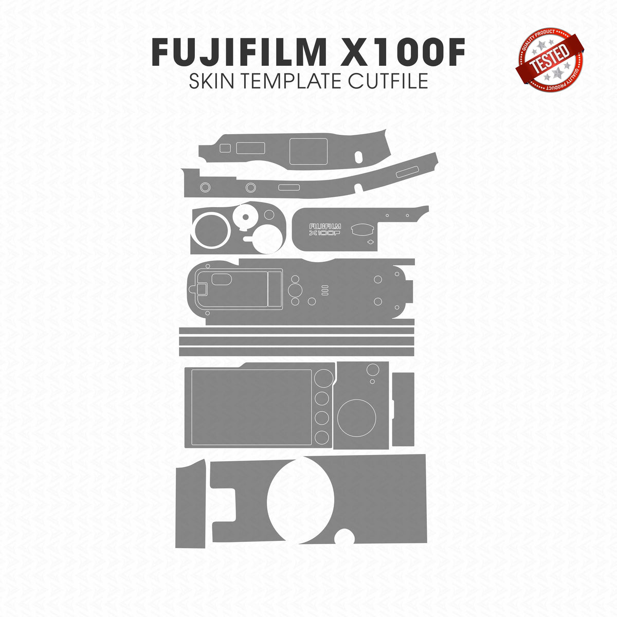 Fujifilm X-100F Skin Template Vector Cut File