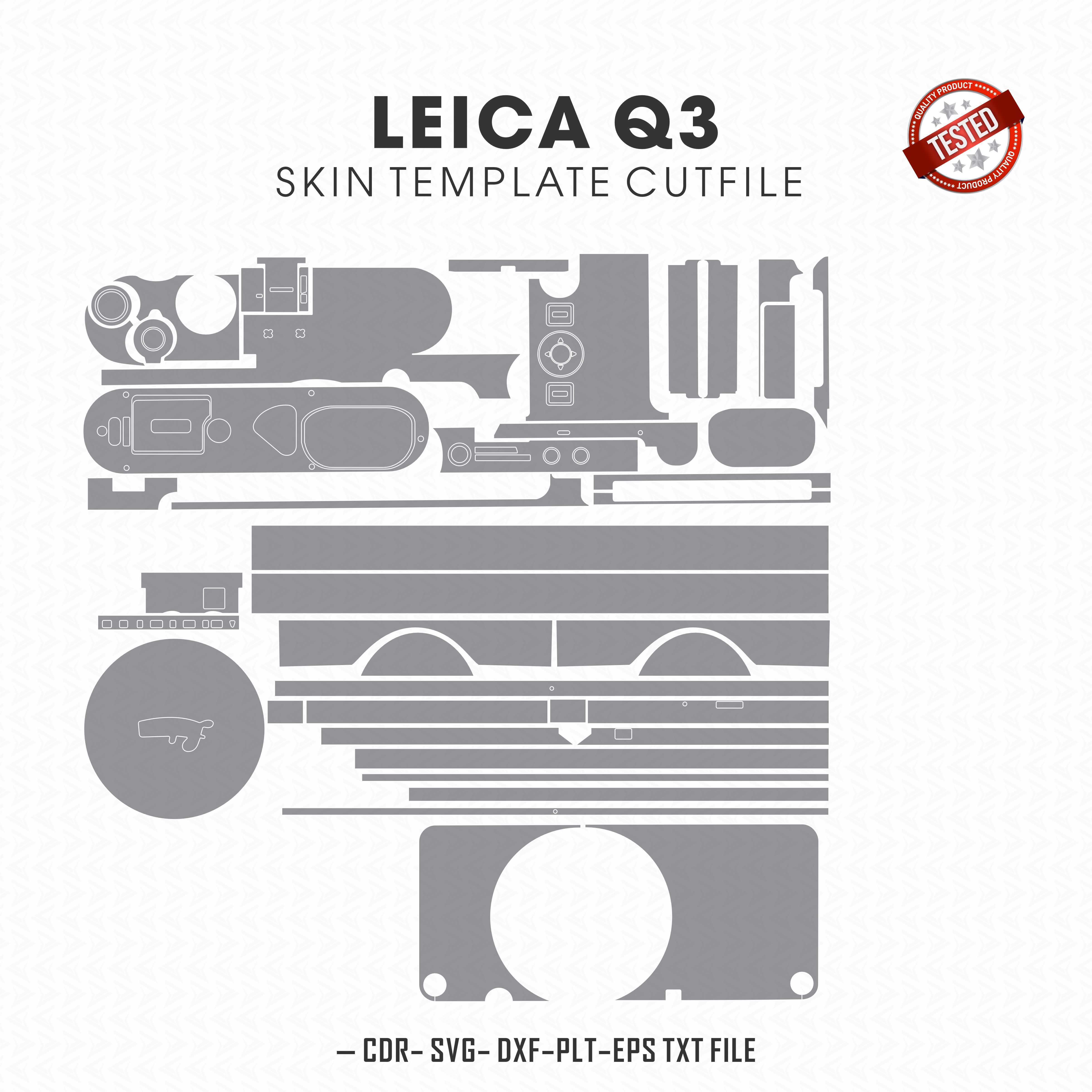 Leica Q3 camera skin template vector cut file SVG DXF CDR EPS