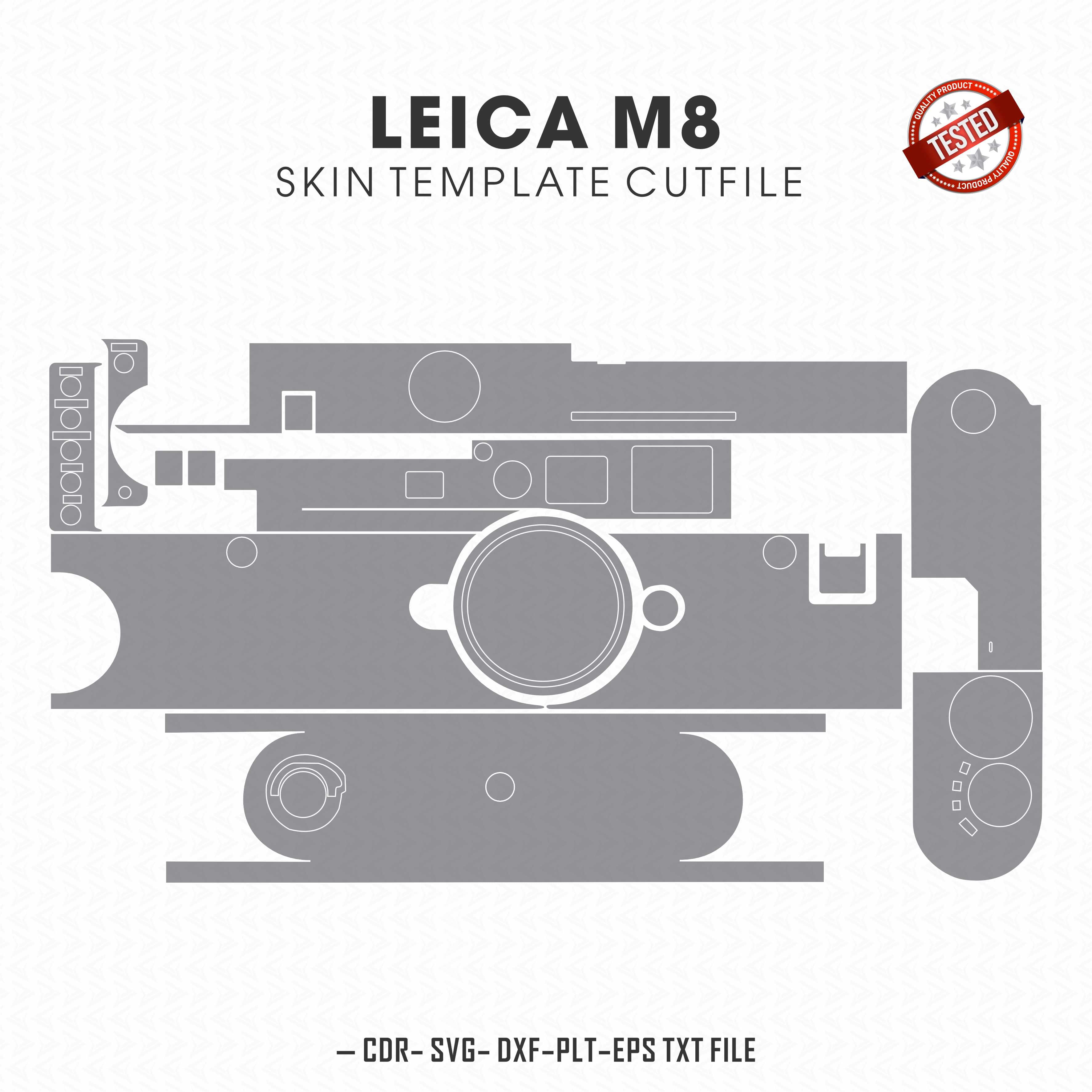 Leica M8 Skin Template Vector Cut File CDR SVG DXF PNG