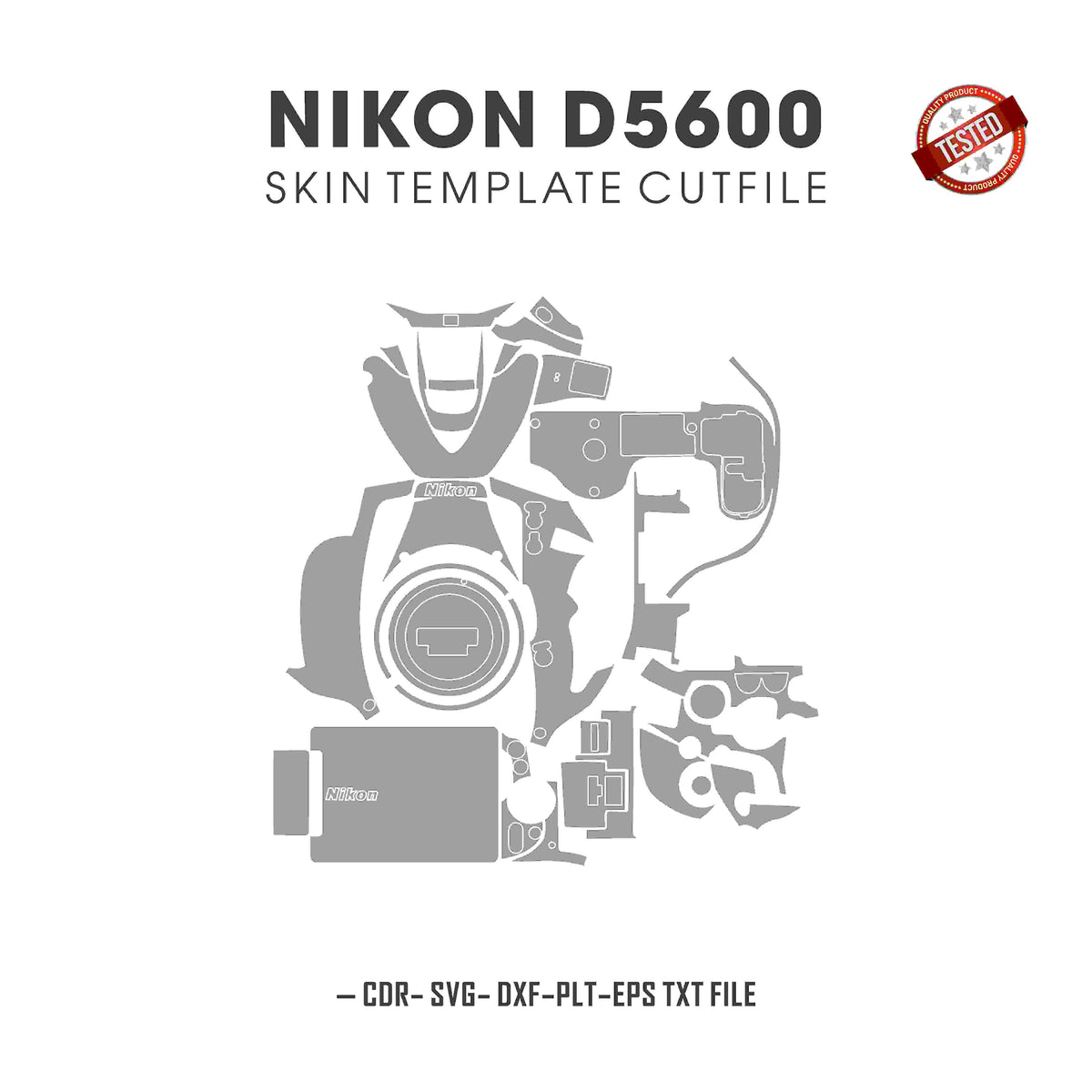 Nikon D5600 Skin Template Vector Cut Files