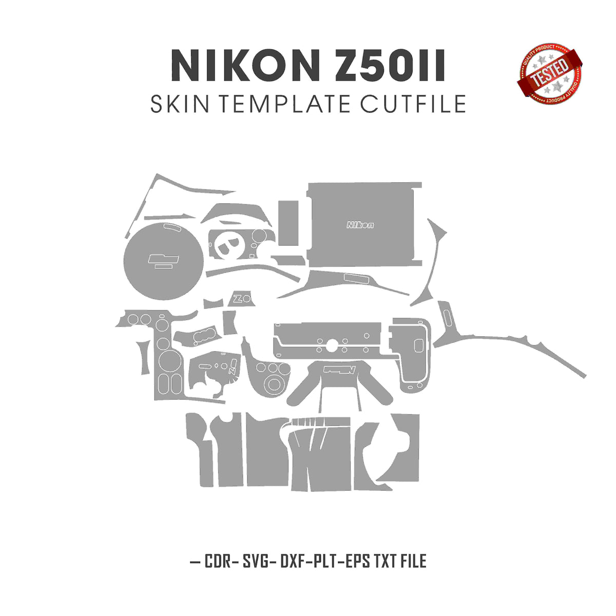 Nikon Z50 II Skin Template Vector Cut Files
