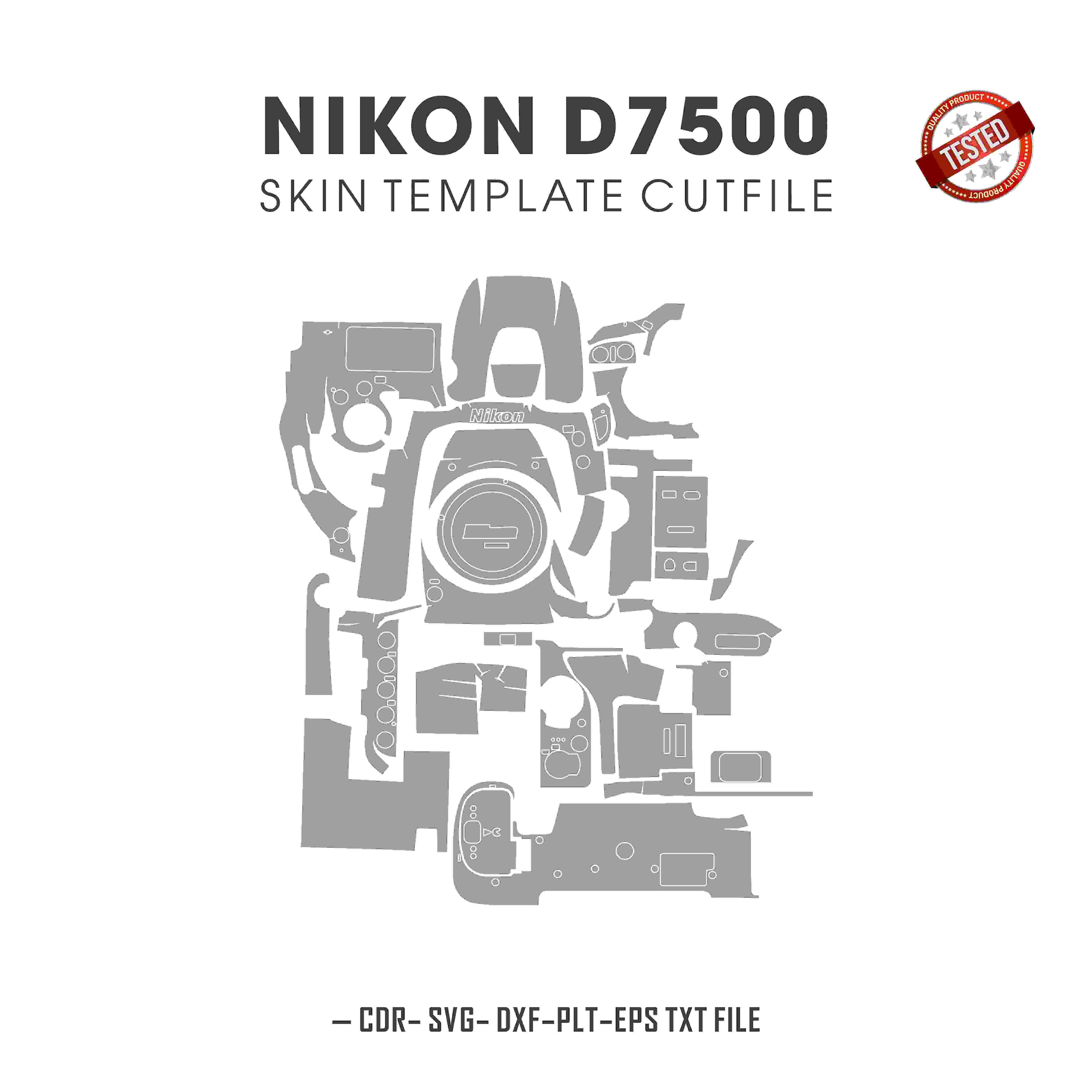Nikon D7500 Skin Template Vector Cut Files
