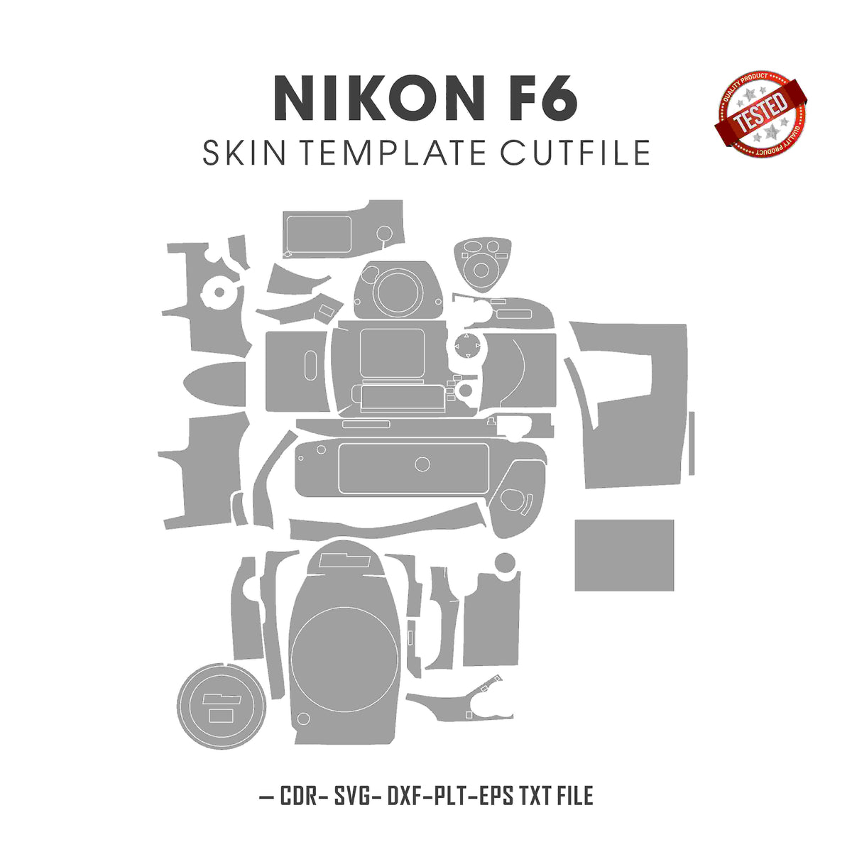 Nikon F6 Skin Template Vector Cut Files