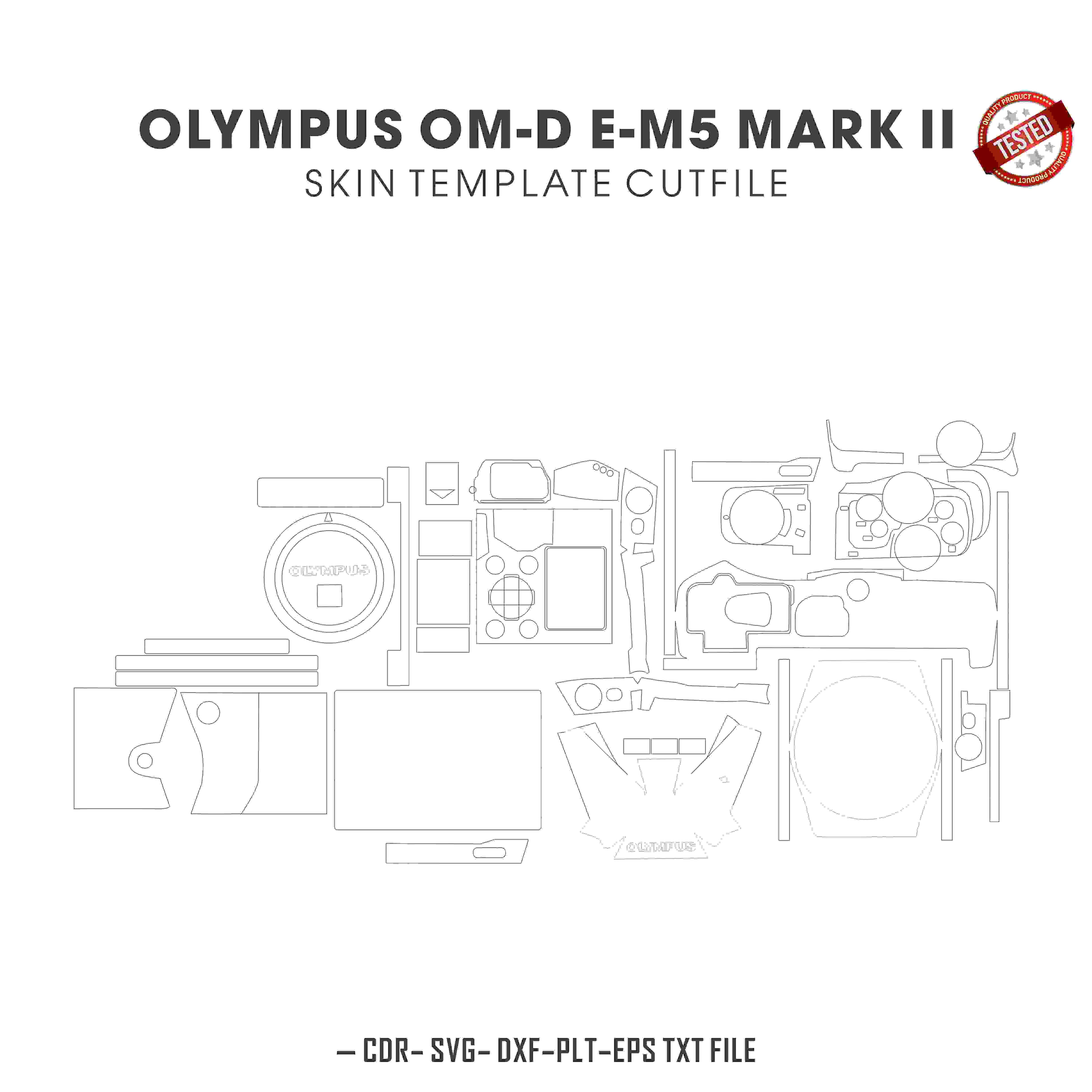 Olympus OM-D E-M5 Mark II Skin Template Vector Cut Files