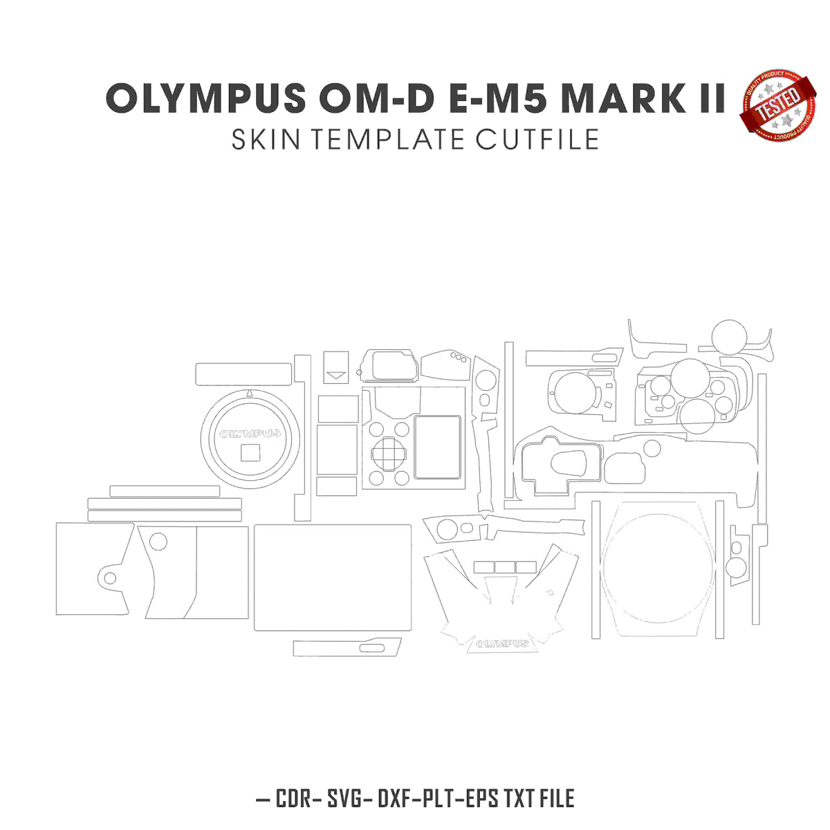 Olympus OM-D E-M5 Mark II Skin Template Vector Cut Files