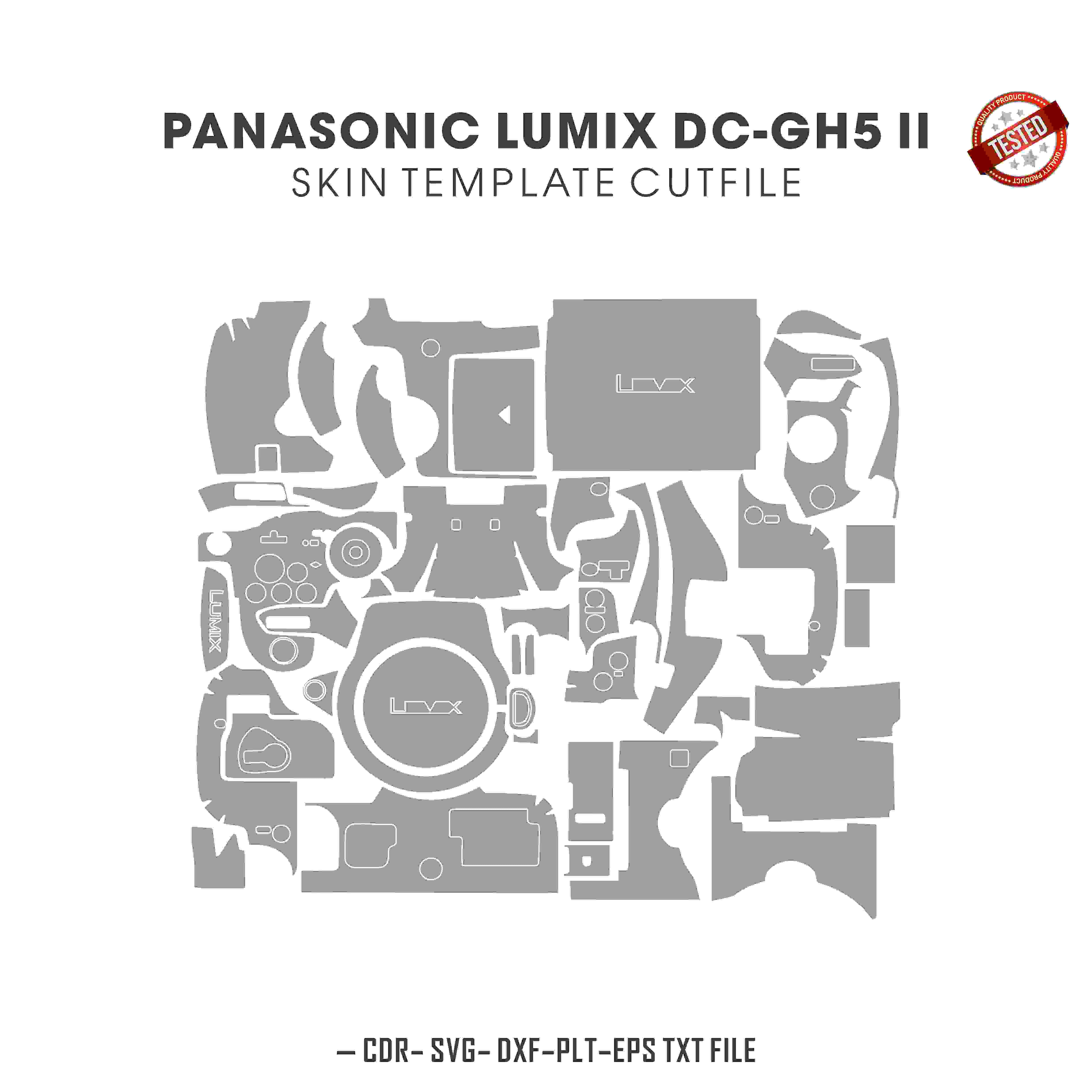 Panasonic Lumix DC-GH5 Mark II Skin Template Vector Cut Files