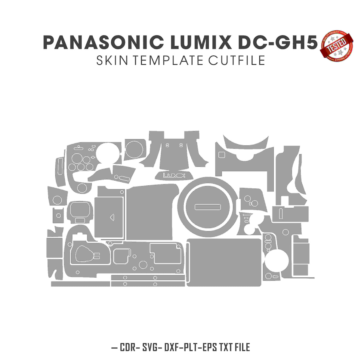 Panasonic Lumix DC-GH5 Skin Template Vector Cut Files