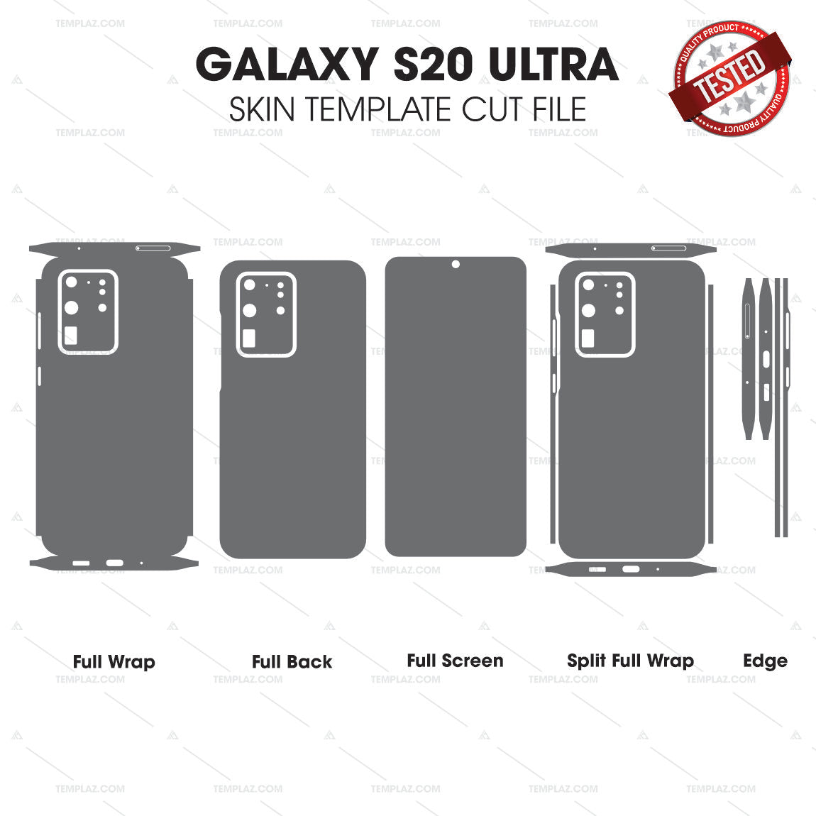 Samsung Galaxy S20 Ultra Skin Template Vector Cut File Bundle