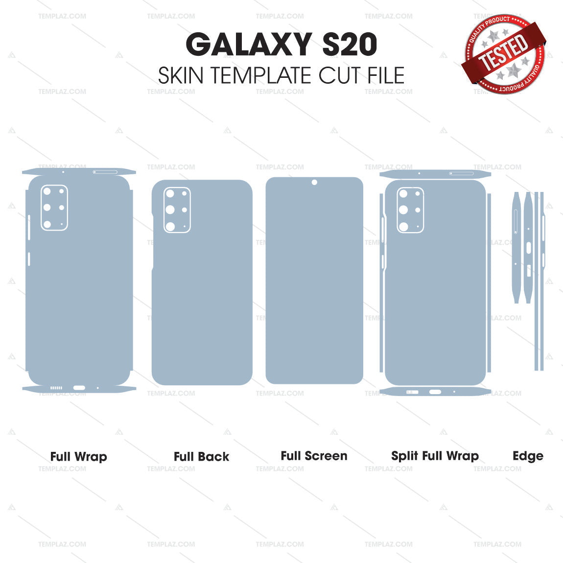 Samsung Galaxy S20 Skin Template Vector Cut File Bundle