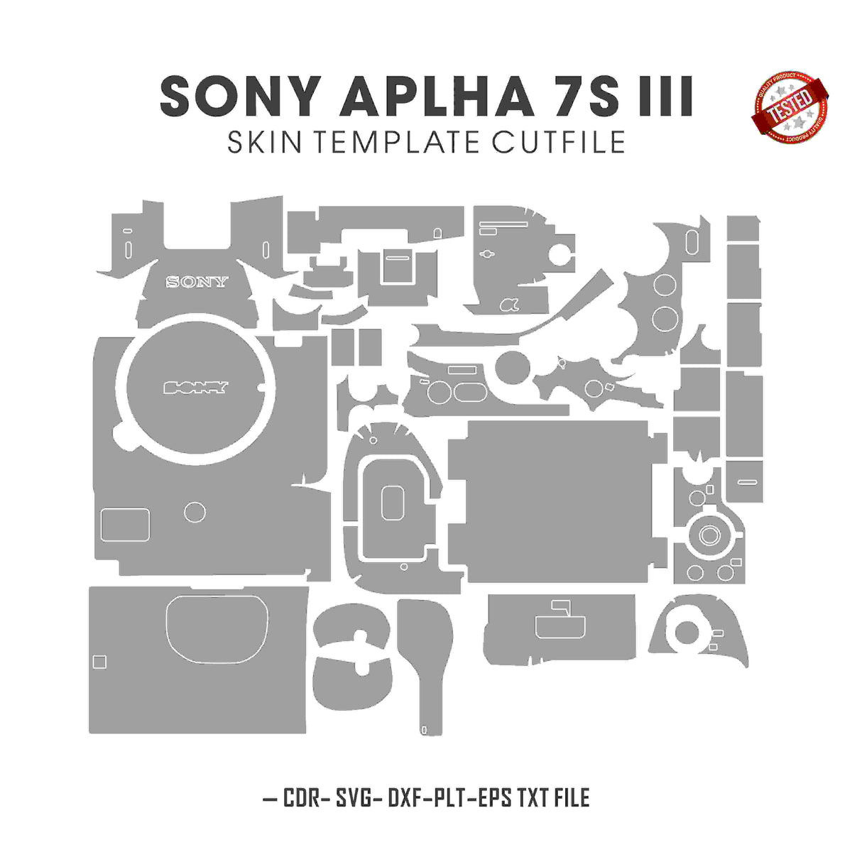 Sony Alpha 7S III (A7S3) Skin Template Vector Cut Files