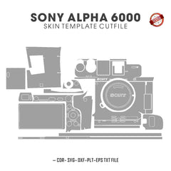 Sony Alpha 6000 (A6000) Skin Template Vector Cut Files