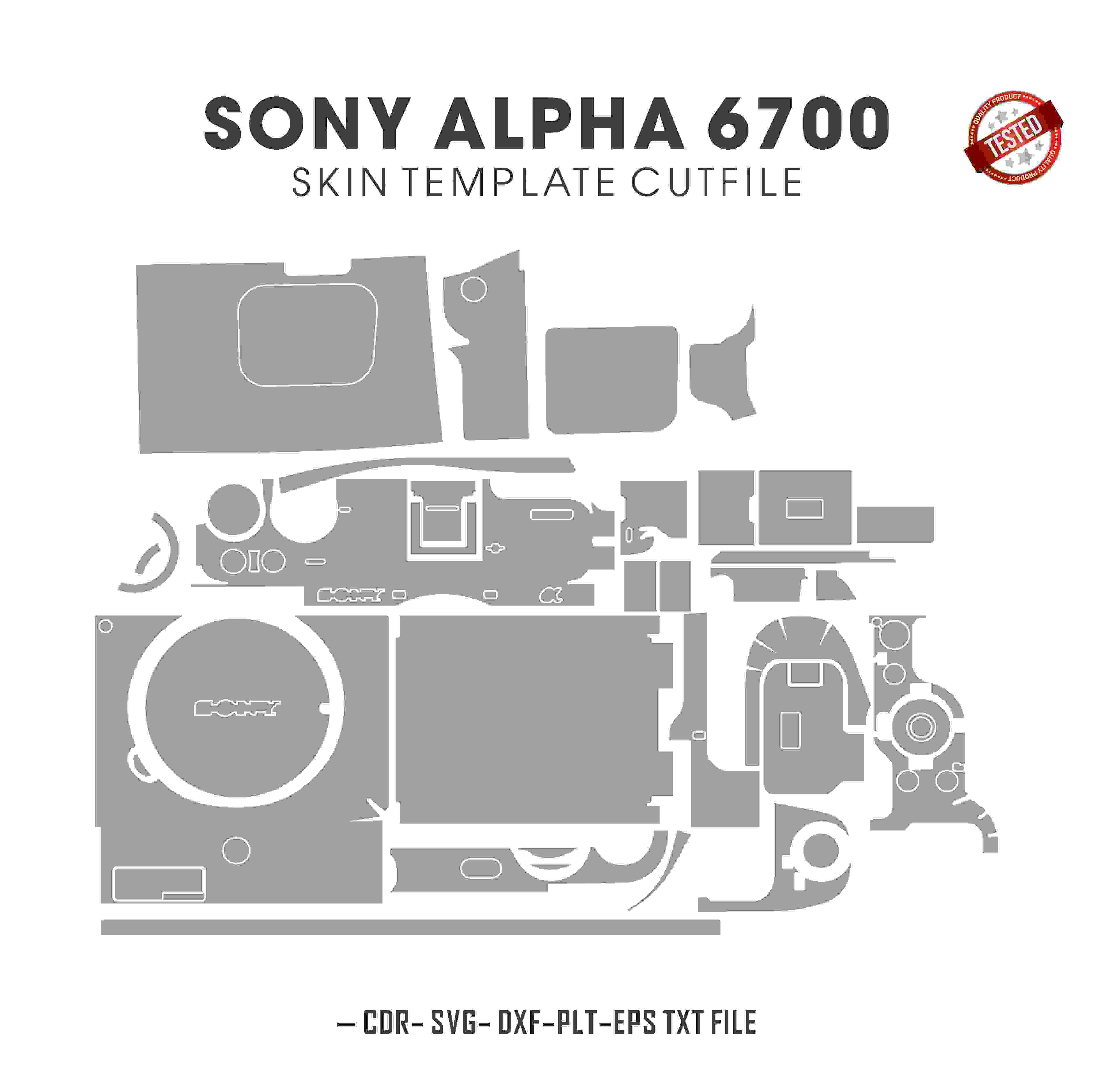 Sony Alpha 6700 (A6700) Skin Template Vector Cut Files
