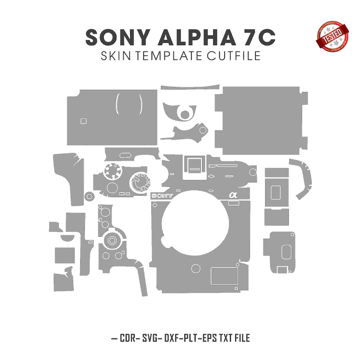 Sony Alpha 7C Skin Template Vector Cut Files