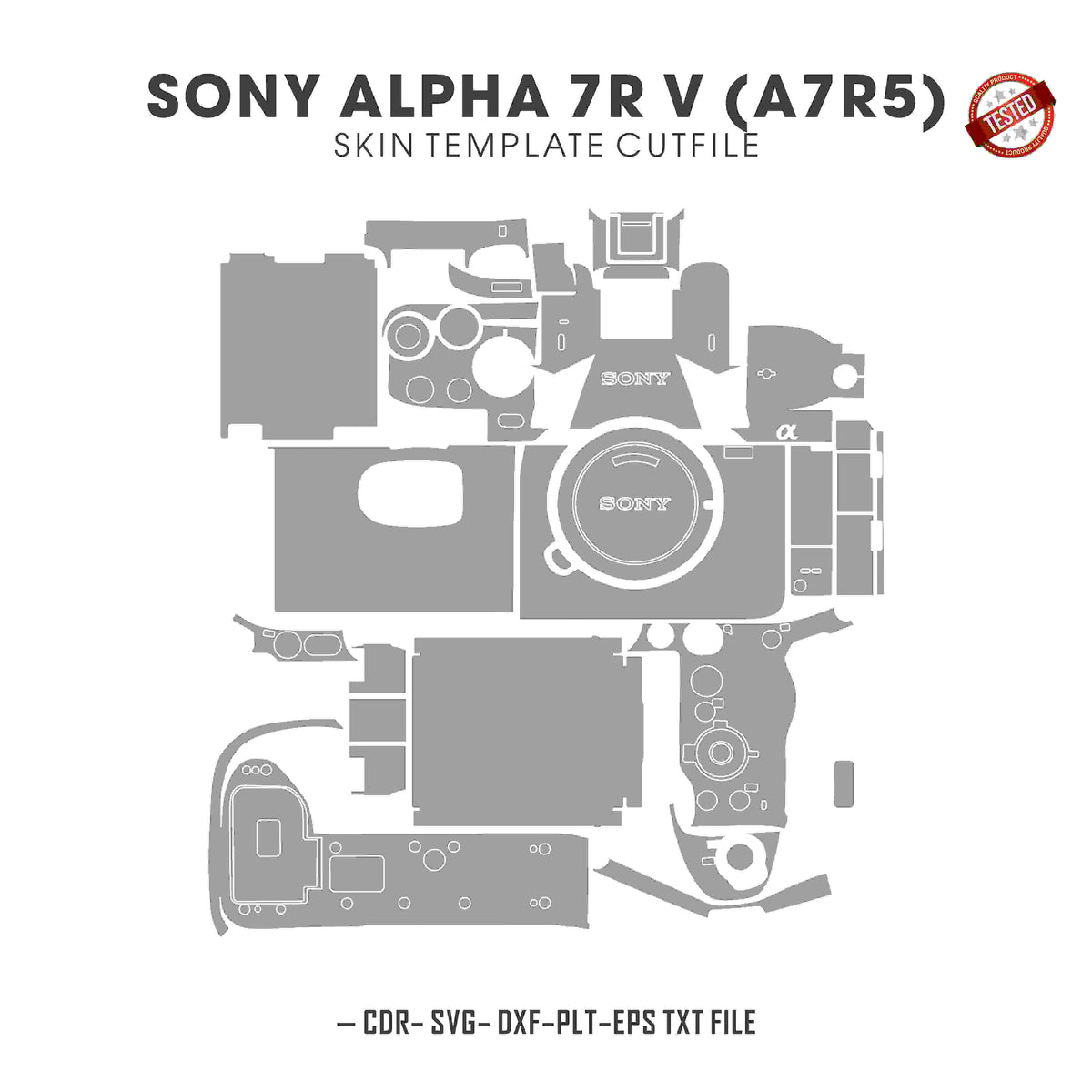 Sony Alpha 7R V (A7R5) Skin Template Vector Cut Files