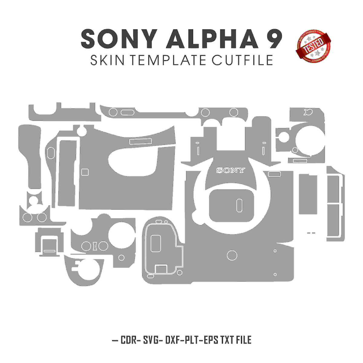 Sony Alpha 9 (A9) Skin Template Vector Cut Files