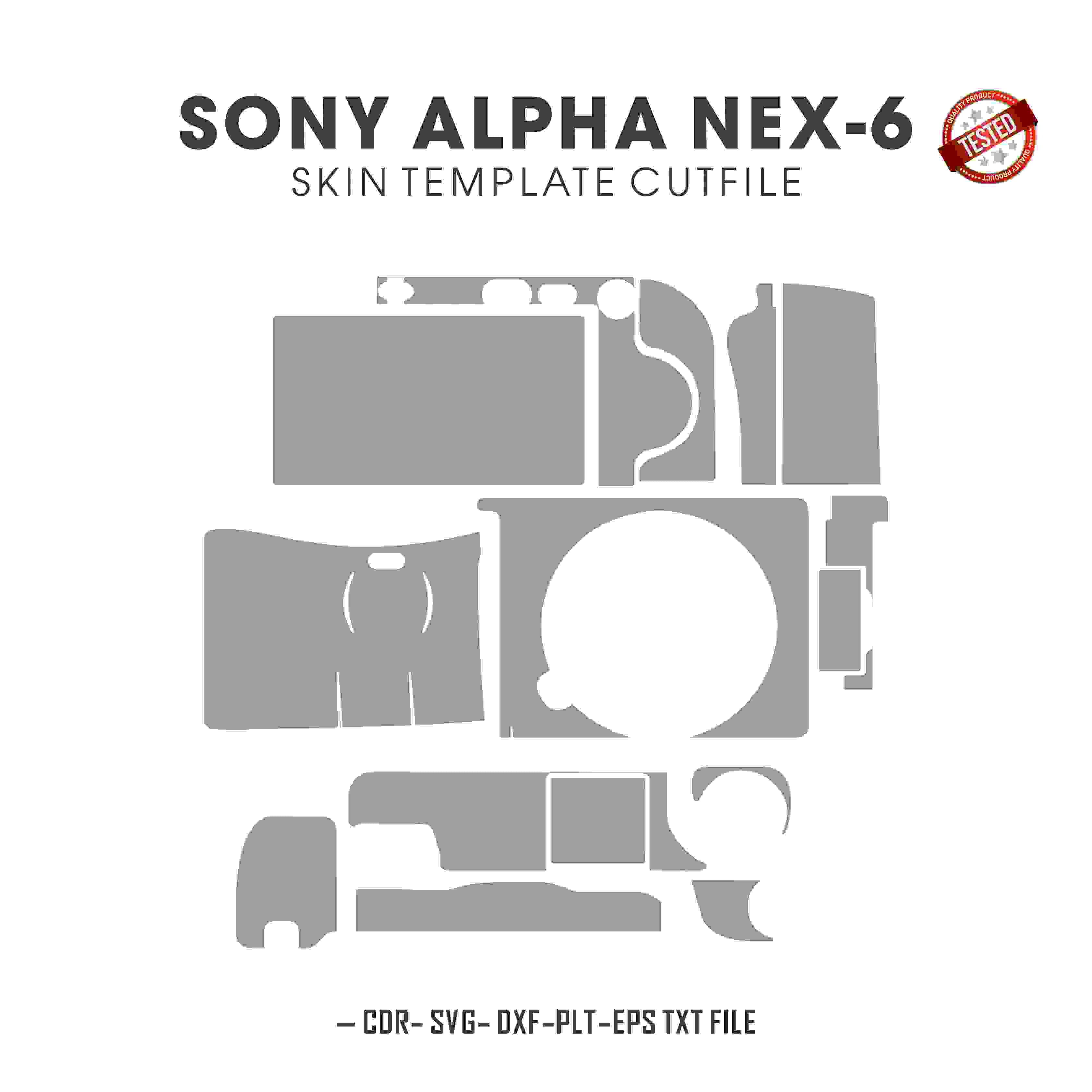 Sony Alpha NEX-6 Skin Template Vector Cut Files