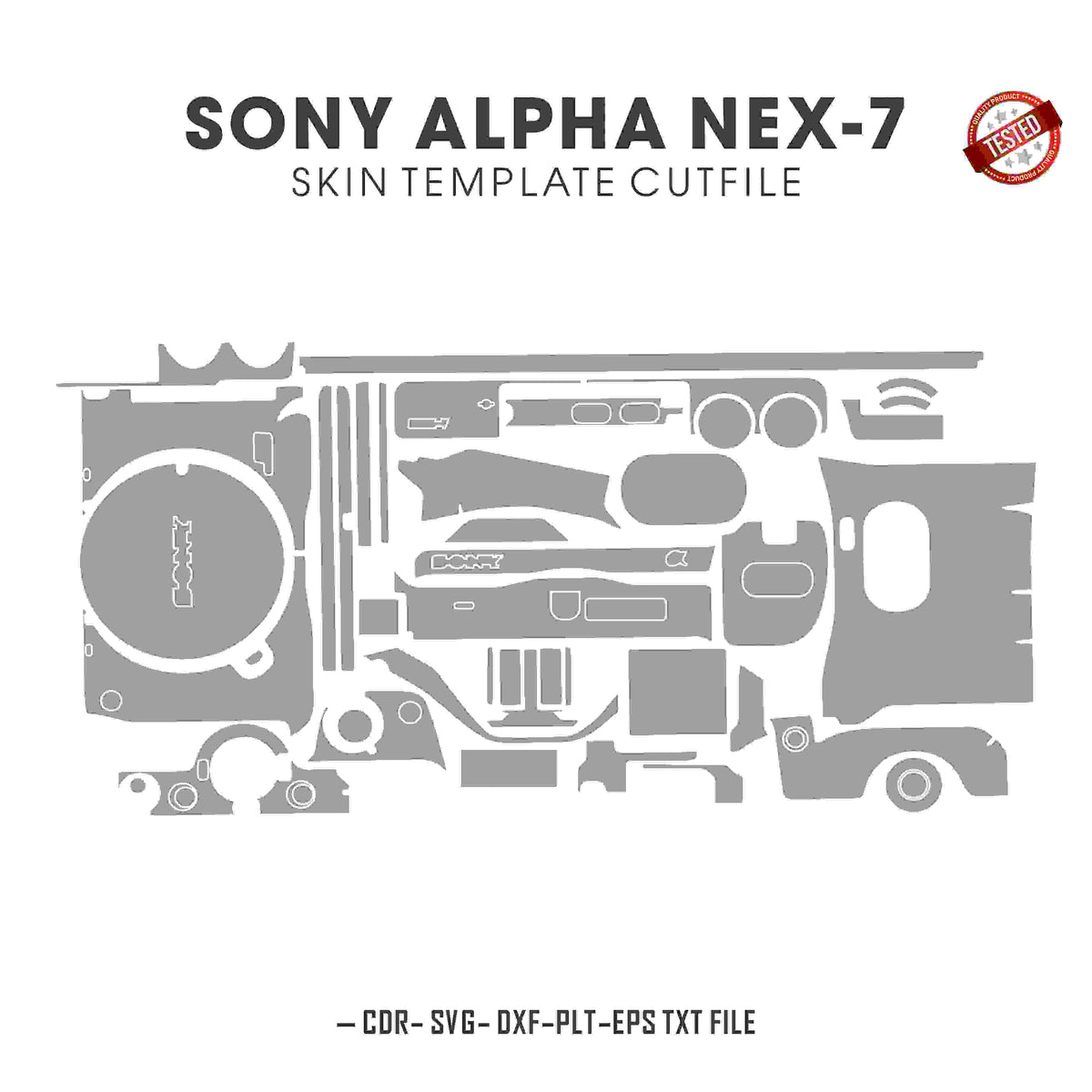 Sony Alpha NEX-7 Skin Template Vector Cut Files
