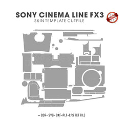 Sony Cinema Line FX3 Skin Template Vector Cut Files