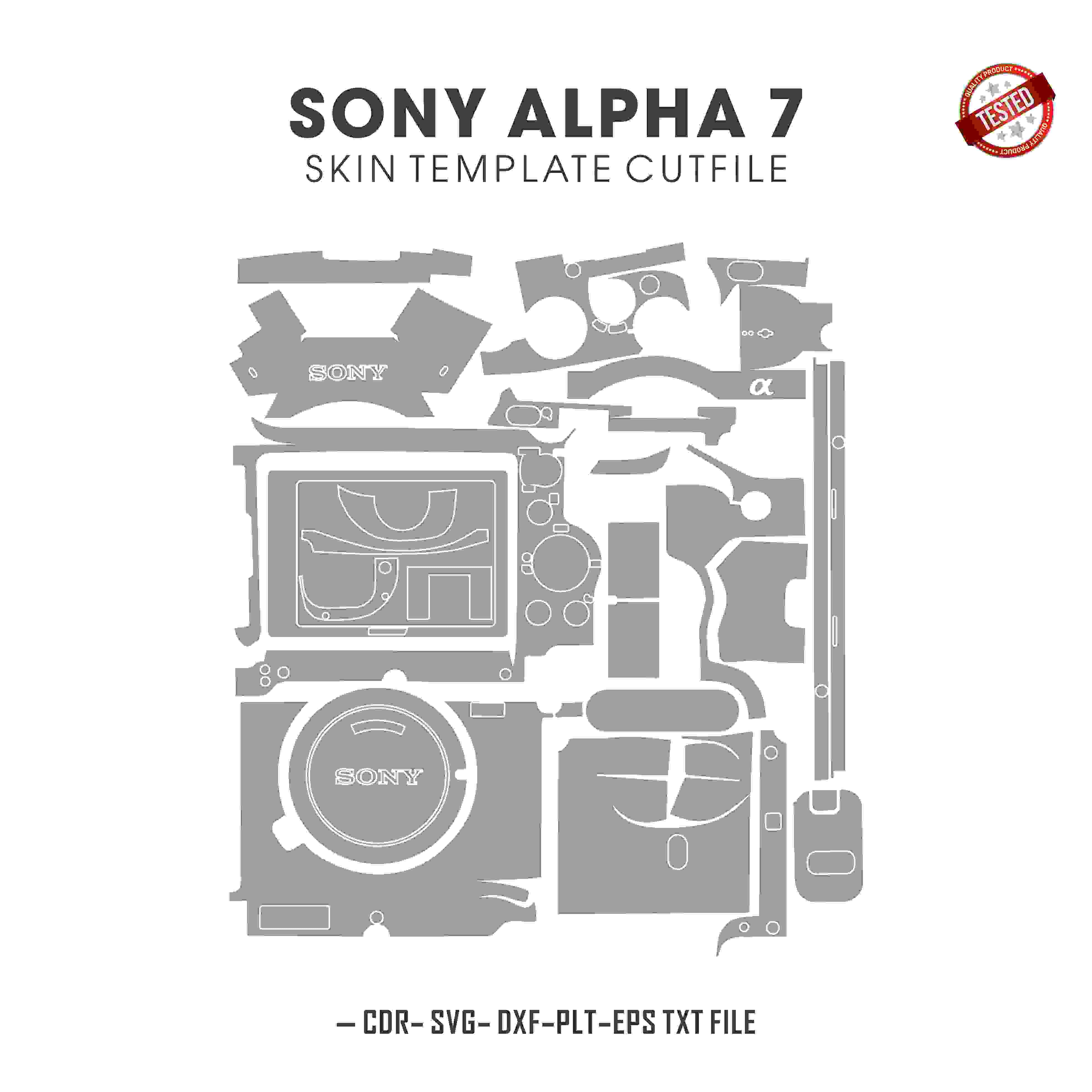 Sony Alpha 7 Skin Template Vector Cut Files