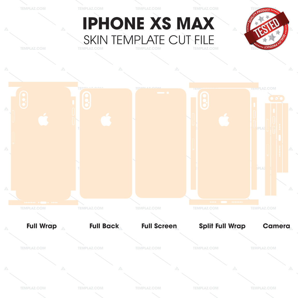 IPhone XS Max Skin Template Vector Cut File Bundle