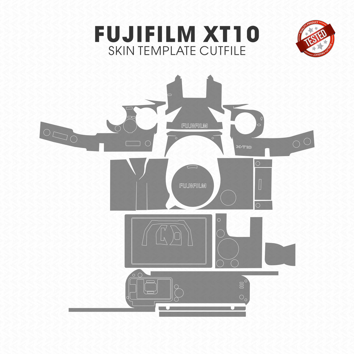 Fujifilm X-T10 Skin Template Vector Cut File PDF SVG CDR PNG