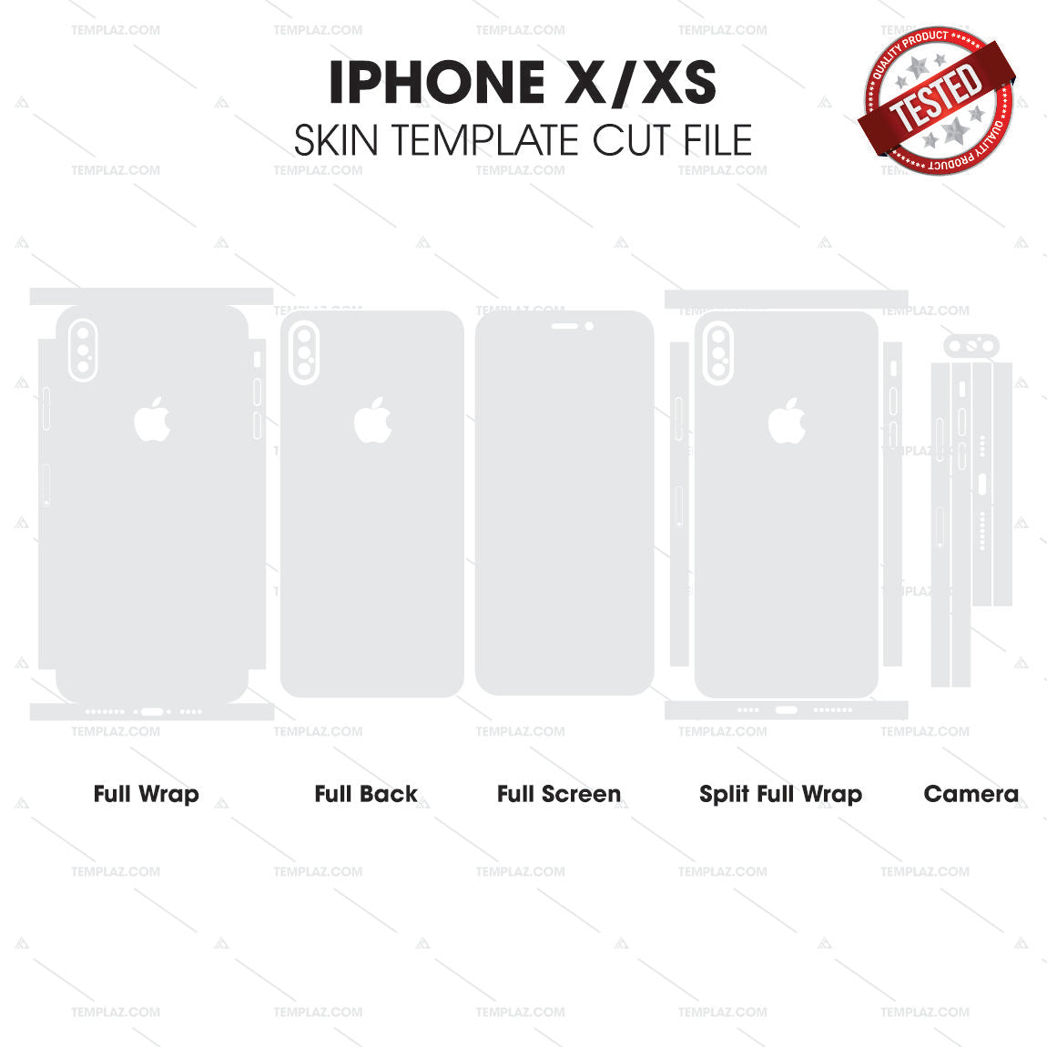 iPhone X and iPhone XS Skin Template Vector Cut File Bundle