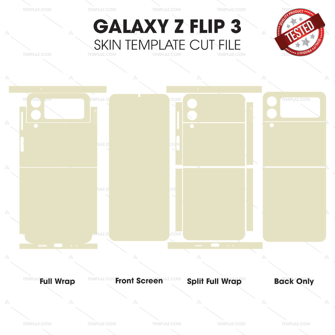 Samsung Galaxy Z Flip3 Skin Template Vector Cut File Bundle