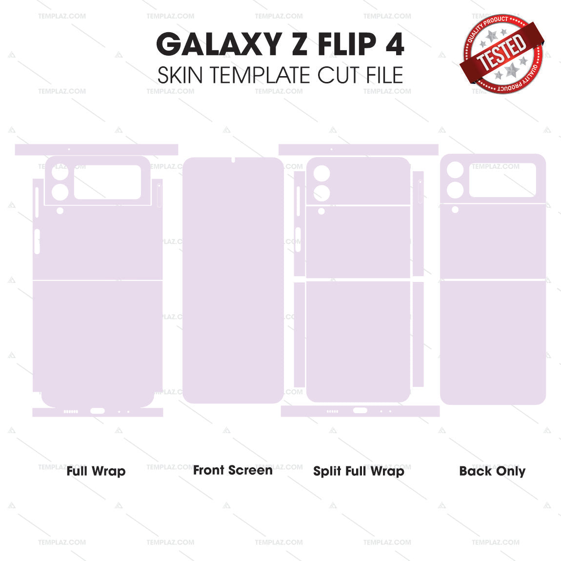 Samsung Galaxy Z Flip4 Skin Template Vector Cut File Bundle