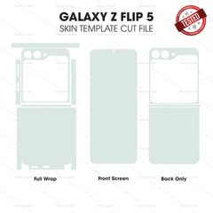 Samsung Galaxy Z Flip5 Skin Template Vector Cut File Bundle