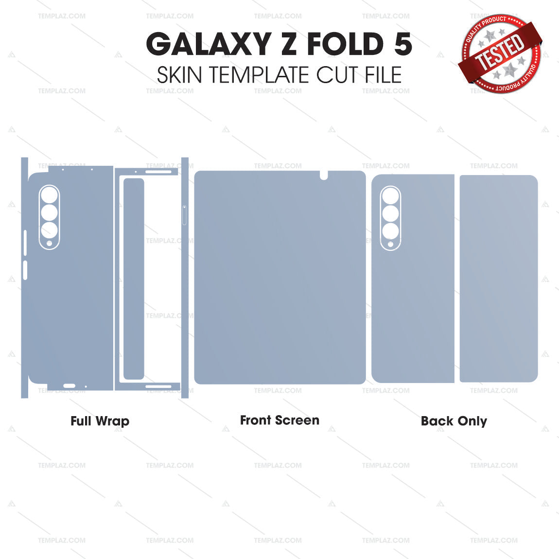Samsung Galaxy Z Fold5 Skin Template Vector Cut File Bundle