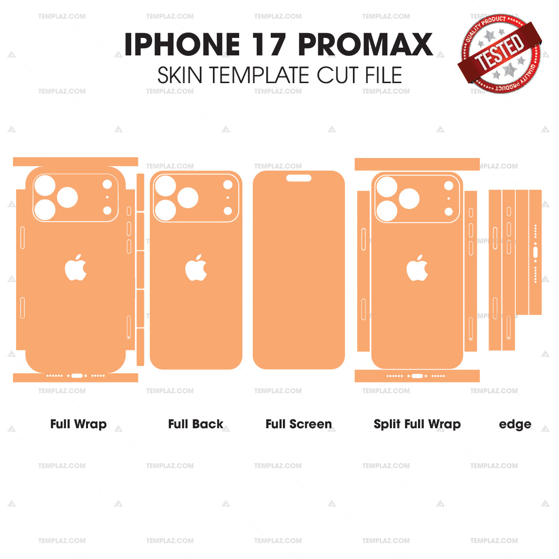 iPhone 17 Pro Max skin templates die cut for skin wrap